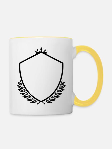 wappen - Tasse zweifarbig - Weiß/Gelb