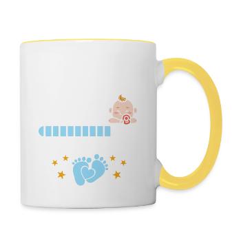2023 Papa En Cours Annonce Grossesse Papa 2023 - Mug contrasté - blanc/jaune - Droite