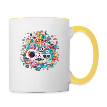 Trippy design - Contrasting Mug - white/yellow - Right