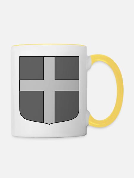 DEU Taktischer Schild - Tasse zweifarbig - Weiß/Gelb