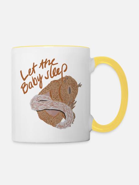 Wildtiere - Tasse zweifarbig - Weiß/Gelb