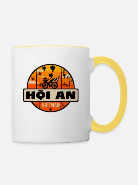 Hoi An Lampions - Tasse zweifarbig - Weiß/Gelb