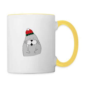 Ist das lustig genug Seebullen-Weihnachten - Tasse zweifarbig - Weiß/Gelb - Rechts