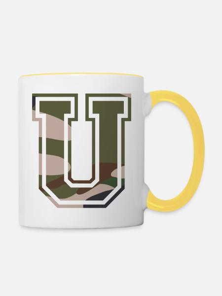 U Camouflage - Tasse zweifarbig - Weiß/Gelb
