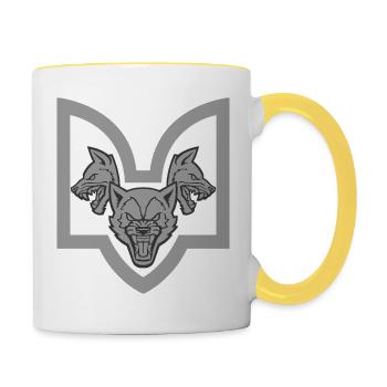 Ukraine Da Vinci Ukrainian Support - Contrasting Mug - white/yellow - Right