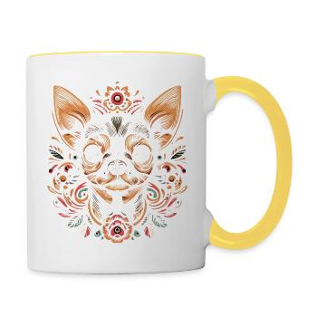 Chihuahua - Mug contrasté - blanc/jaune - Droite