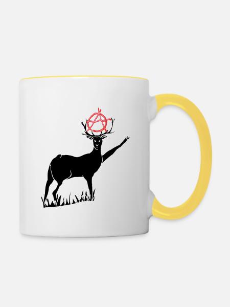 A Deer - Tasse zweifarbig - Weiß/Gelb
