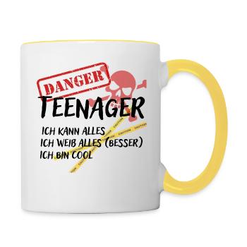 Teenager - Tasse zweifarbig - Weiß/Gelb - Rechts