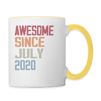 Juillet 2020 Cadeau Anniversaire Juillet 2020 - Mug contrasté - blanc/jaune - Droite