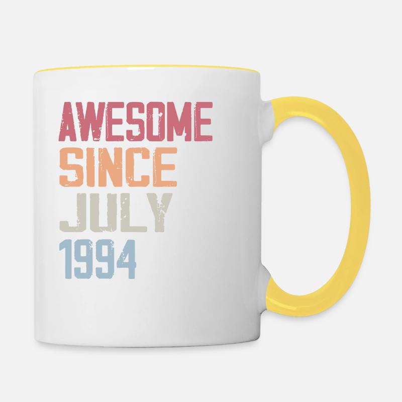 Juli 1994 Geburtstagsgeschenk Juli 1994 - Tasse zweifarbig - Weiß/Gelb