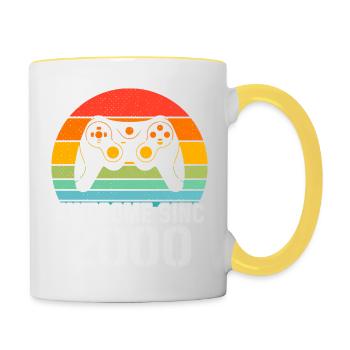 Cadeau Anniversaire 2000 Pour Tous les Gamers 2000 - Mug contrasté - blanc/jaune - Droite