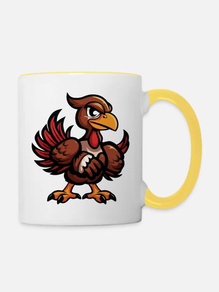 truthuhn - Tasse zweifarbig - Weiß/Gelb