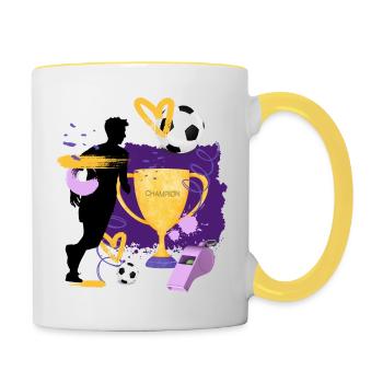 Football - Champions - Contrasting Mug - white/yellow - Right
