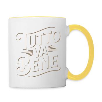 Tutto va bene - Mug contrasté - blanc/jaune - Droite