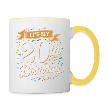 It's my 20th Birthday - Mug contrasté - blanc/jaune - Droite