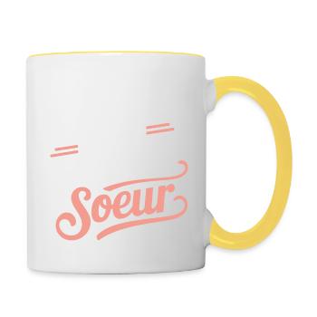 Je vais être grande sœur - Mug contrasté - blanc/jaune - Droite