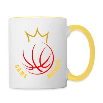Basketball T-shirts,Hoodies,Caps im Kronen design - Tasse zweifarbig - Weiß/Gelb - Rechts