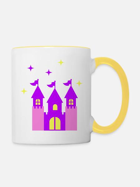 Fairy Castle - Tasse zweifarbig - Weiß/Gelb