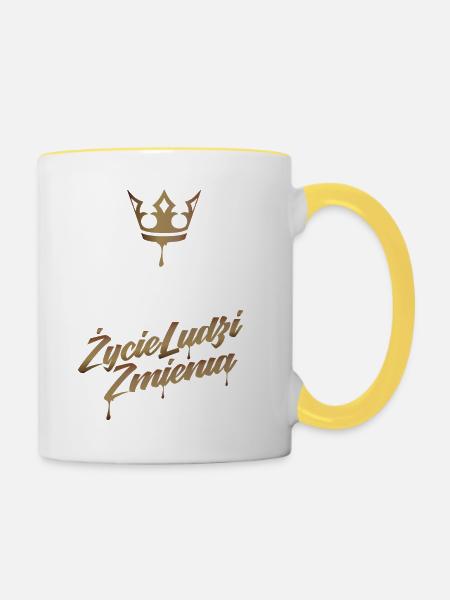 Maus - Tasse zweifarbig - Weiß/Gelb