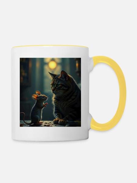 Didimaus69 - Tasse zweifarbig - Weiß/Gelb