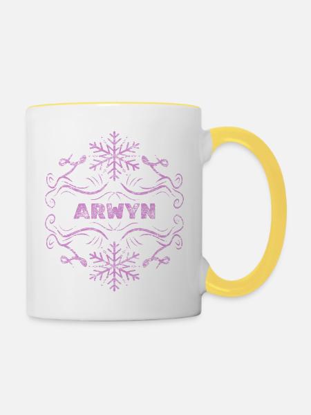 Ehefrau Arwyn - Tasse zweifarbig - Weiß/Gelb