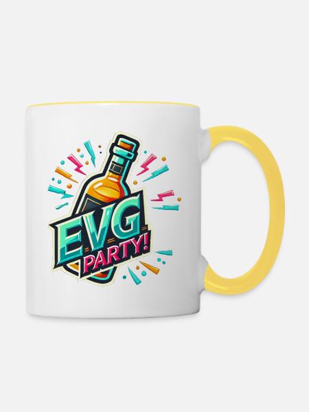Junggesellenabschied - Tasse zweifarbig - Weiß/Gelb
