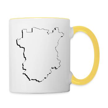 (RU) Carte de la Tchétchénie comme plan - Mug contrasté - blanc/jaune - Droite