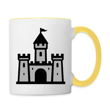 Château Symbole Château - Mug contrasté - blanc/jaune - Droite