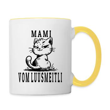 LUUSMEITLI MAMI - Mieze - Tasse zweifarbig - Weiß/Gelb - Rechts