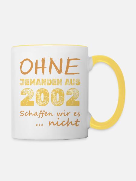 Schaffen 2002 - Tasse zweifarbig - Weiß/Gelb