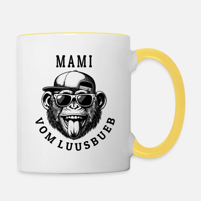 LUUSBUEBE MAMI - Cool Monkey - Contrasting Mug - white/yellow