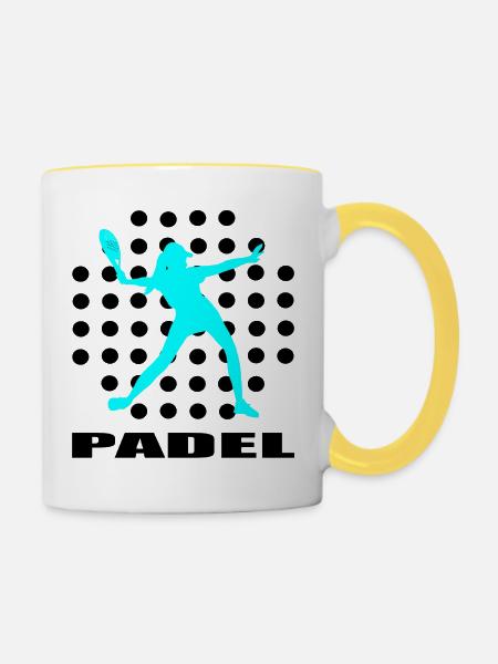 Padel - Tasse zweifarbig - Weiß/Gelb