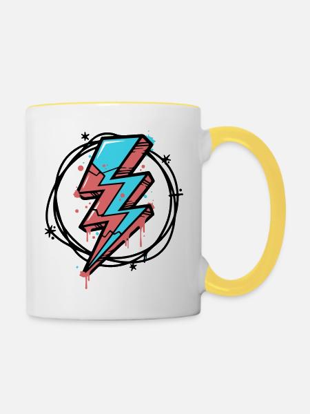 Streetstyle-Beleuchtung - Tasse zweifarbig - Weiß/Gelb
