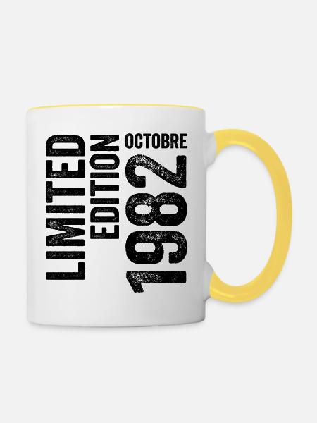 1982 - Tasse zweifarbig - Weiß/Gelb