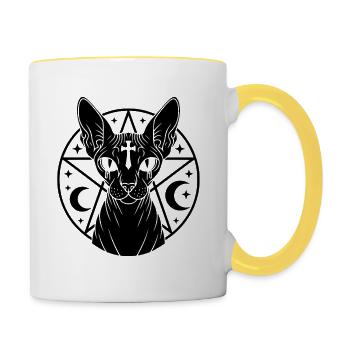 Sphynx Cat Occult - Contrasting Mug - white/yellow - Right