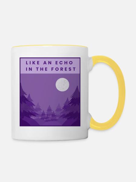 Wie ein Echo im Wald - Tasse zweifarbig - Weiß/Gelb