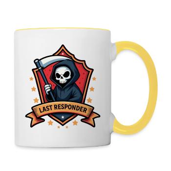 Letzter Responder - Tasse zweifarbig - Weiß/Gelb - Rechts