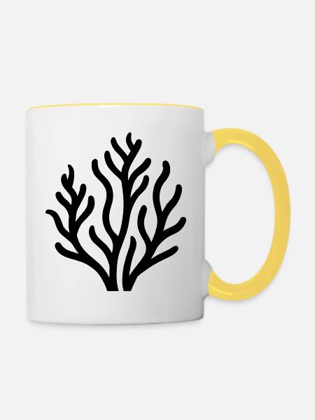 Alge - Tasse zweifarbig - Weiß/Gelb