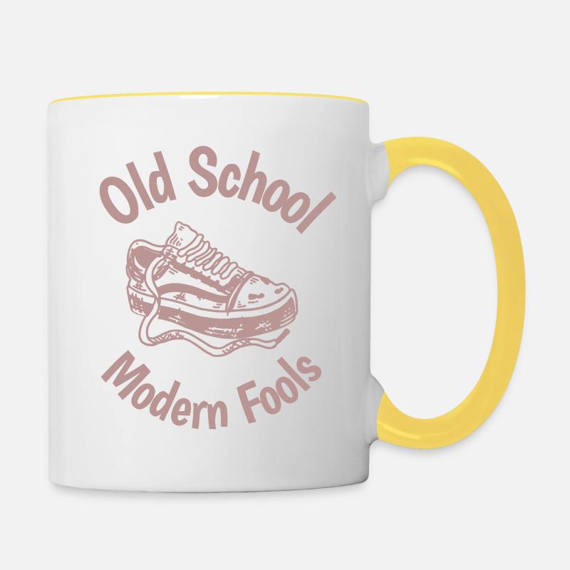 Sneaker Logo Fools de la vieille école - Mug contrasté - blanc/jaune