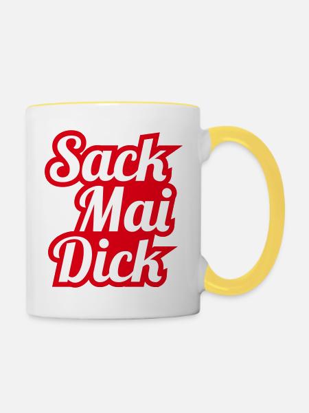 SackMaiDick - Tasse zweifarbig - Weiß/Gelb