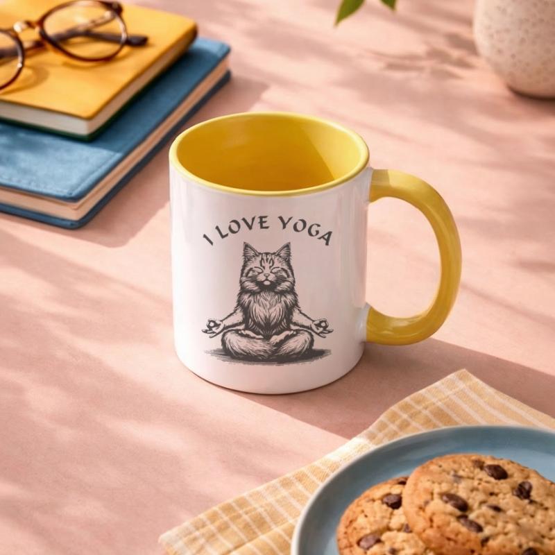 ChatsYoga Lotus Pose Mug contrasté