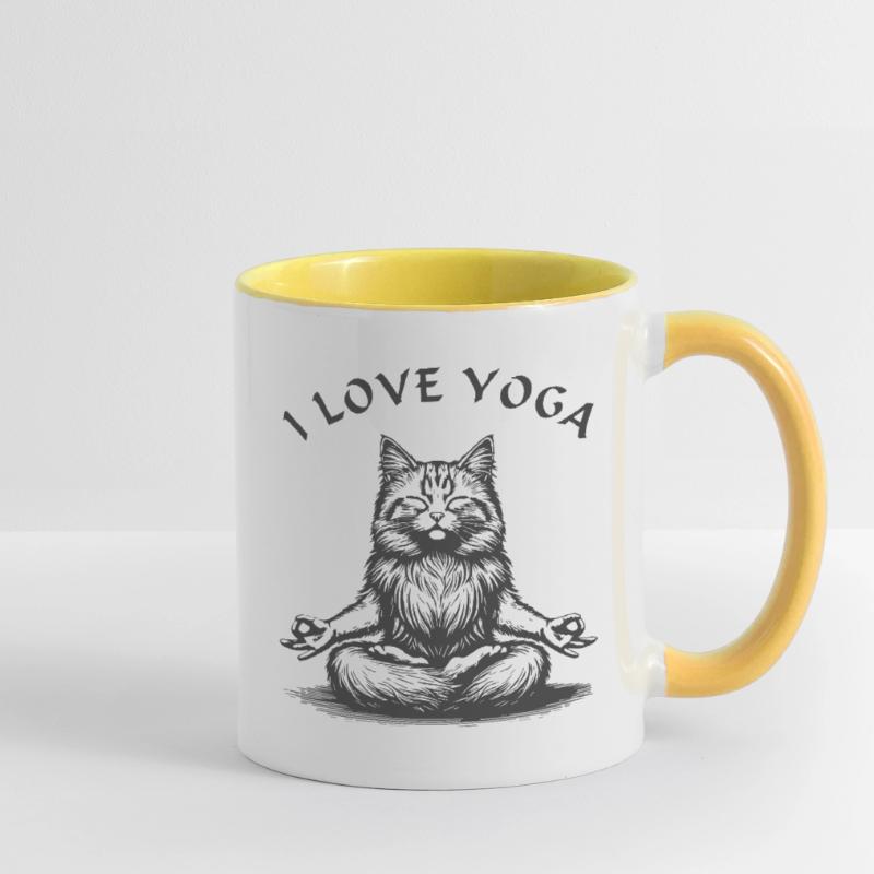 ChatsYoga Lotus Pose Mug contrasté