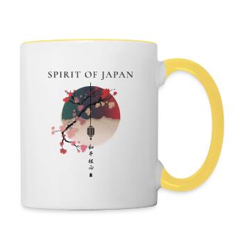 Geist Japans Kirschblüte Lampe - Tasse zweifarbig - Weiß/Gelb - Rechts