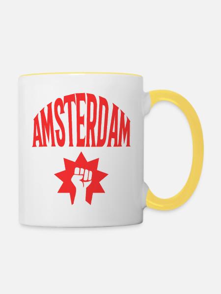 Amsterdam - Tasse zweifarbig - Weiß/Gelb