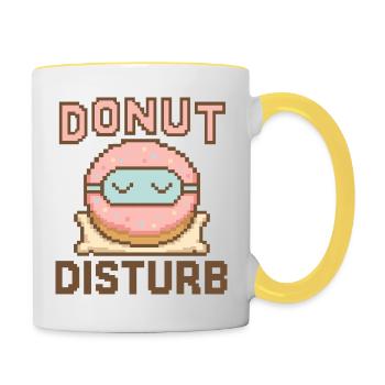 Donut Disturb – Sweet Sleep Mode - Contrasting Mug - white/yellow - Right