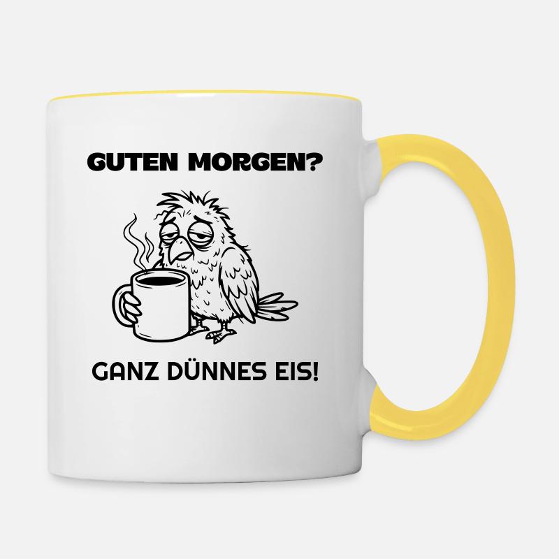 Bonjour. Glace très fine. - Mug contrasté - blanc/jaune