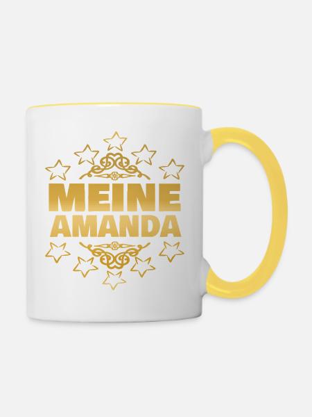 Amanda als Ehefrau - Tasse zweifarbig - Weiß/Gelb