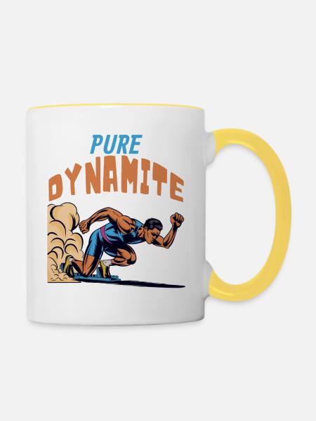 Sprinter: Pure Dynamite - Tasse zweifarbig - Weiß/Gelb