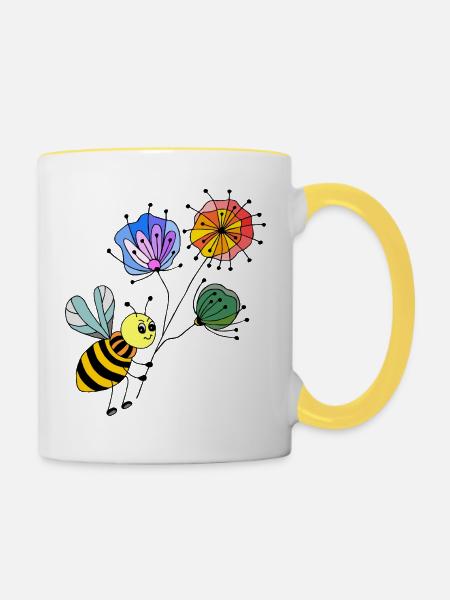 Insekt - Tasse zweifarbig - Weiß/Gelb