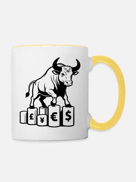 Belleger Taurus - Tasse zweifarbig - Weiß/Gelb